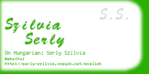szilvia serly business card